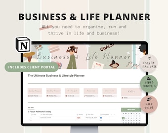 Black Girl Business Planner, Notion Template, Freelance Planner, Life Planner, All in One Notion, Client Portal, Finance Tracker, Girl Boss