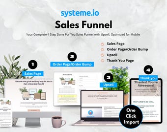 Systemeio Sales Funnel Templates,  Done for You Digital Product Sales Page and Upsell Template with Order Bump, Course Sales Page