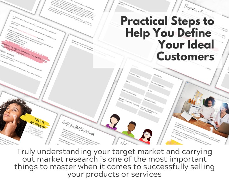 Libro de trabajo del cliente ideal / Libro de trabajo del público objetivo / Encuentre a sus clientes ideales / Reserve más clientes soñados / Perfil del cliente imagen 3