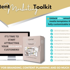Content Marketing Toolkit | Course Creator Bundle | Social Media Templates | Email Marketing | Content Ideas | Content Marketing Planner