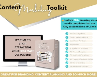 Content Marketing Toolkit | Course Creator Bundle | Social Media Templates | Email Marketing | Content Ideas | Content Marketing Planner