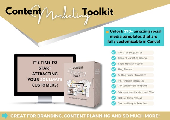 Content Marketing Toolkit | Course Creator Bundle | Social Media Templates | Email Marketing | Content Ideas | Content Marketing Planner
