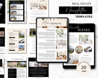 Real Estate Newsletter, Real Estate Marketing, Spring Real Estate, Email Marketing, Canva Template, Realtor Marketing