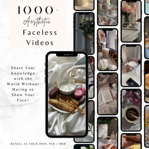 1000+ Faceless Aesthetic Stock Videos Bundle for Instagram Reels, Faceless Marketing, Faceless Content, PLR / MRR Resell Rights