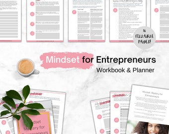 Libro de trabajo de mentalidad para emprendedores, Creencias limitantes, Libro de trabajo de mentalidad de crecimiento, Indicaciones del diario, Síndrome del impostor LLENABLE E IMPRIMIBLE