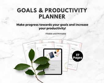 Goal Planner | Productivity Planner| Yearly Goal Planner | Habit Tracker | Productivity Template | Goal Setting | Goal Journal | To Do List