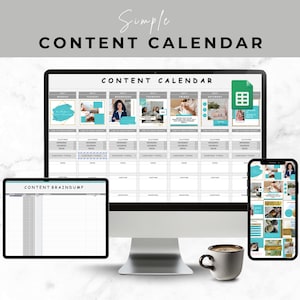 Simple Social Media Planner and Calendar, Content Calendar, Content Planner, Content Planning, Instagram Planner, Google Sheets