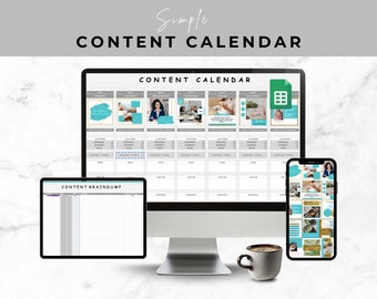 Simple Social Media Planner and Calendar, Content Calendar, Content Planner, Content Planning, Instagram Planner, Google Sheets