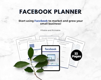Planificador de Facebook / Planificador de negocios / Plan de crecimiento de Facebook / Organizador de Facebook / Marketing de Facebook / Planificador de Facebook Live