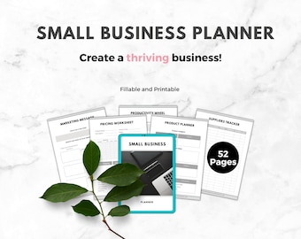 Planner voor kleine bedrijven | Bedrijfsformulieren | Ordertracker | Voorraadtracker | Zakelijke factuur | Side Hustle-planner | Een bedrijf starten