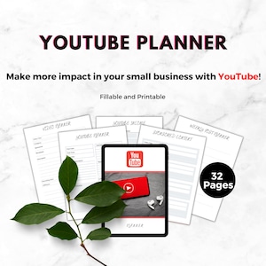 YouTube Content Strategy Planner | Social Media Planner Printable | YouTube Monthly Planner | YouTube Tracker| YouTube Content Creation Plan
