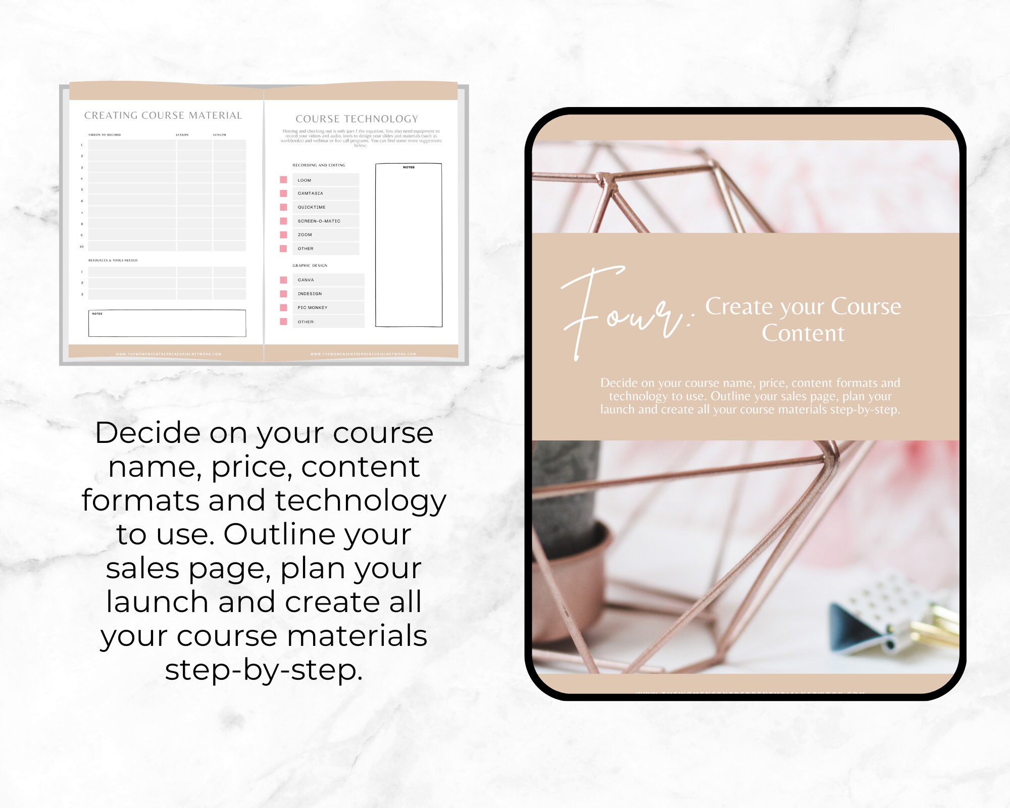Online Course Workbook | Course Creator Planner | Printable Course ...
