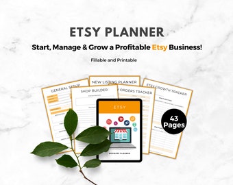 Planificador de tiendas en línea / Etsy Business / Planificador de vendedores en línea / Pequeñas empresas / Planificador de comercio electrónico / Imprimible para empresas / Objetivos comerciales