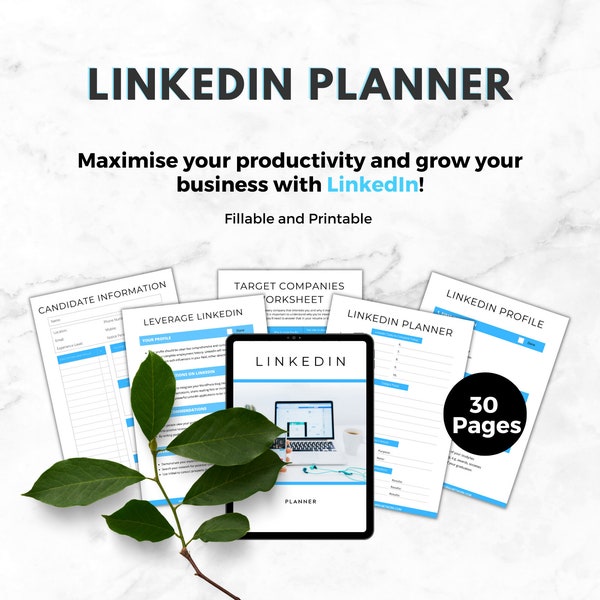 LinkedIn Planner | LinkedIn Strategy | Networking Planner | LinkedIn Marketing Planner | LinkedIn Post Planner | LinkedIn Jobs