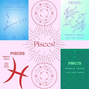 Pisces Zodiac Sign Poster Bundle!