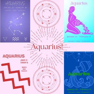 Aquarius Zodiac Sign Poster Bundle!