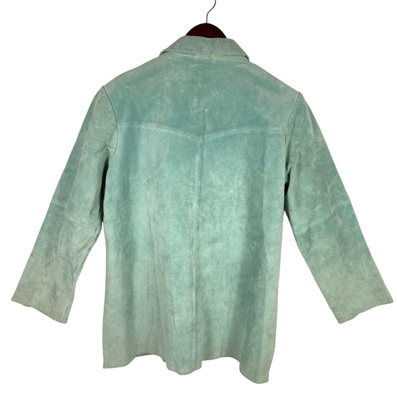 Vintage Randolph Duke The Look Suede Jacket Embroidered Boho Aqua Women Large/XL, Women's Vintage Suede Coat, Embroidered Suede Jacket image 8