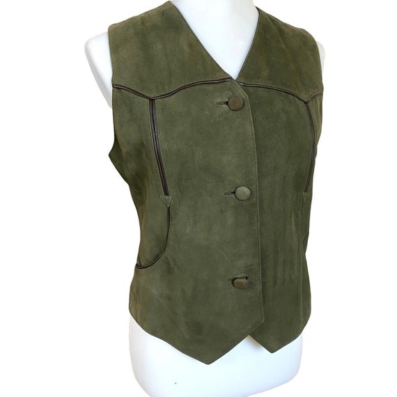 Vintage Nancy Heller Saks Fifth Avenue Vest Suede… - image 3