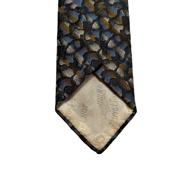 Vintage Christian Dior Tie Gray Textured Geometri… - image 8