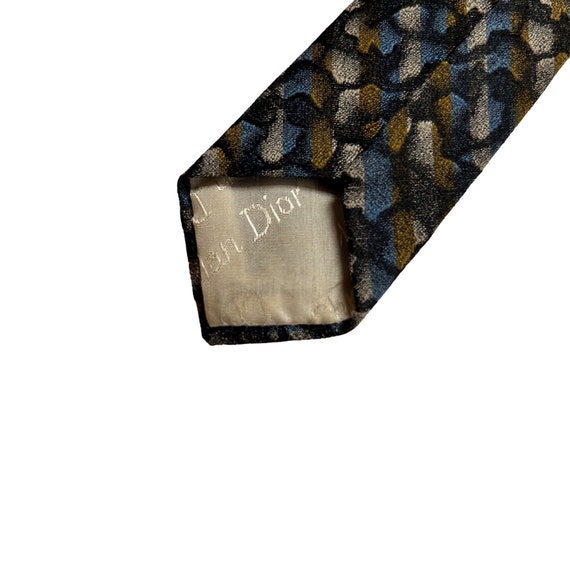 Vintage Christian Dior Tie Gray Textured Geometri… - image 6