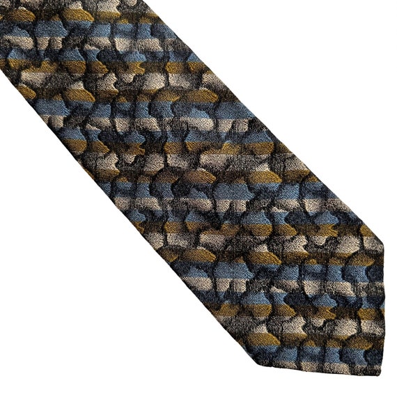 Vintage Christian Dior Tie Gray Textured Geometri… - image 3