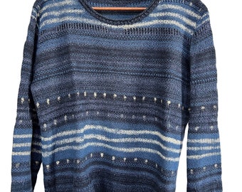 Sweater Large, Ralph Lauren Knitted Boatneck Pullover, Cotton/linen Yarn,  Winter Colors, See Details -  Canada