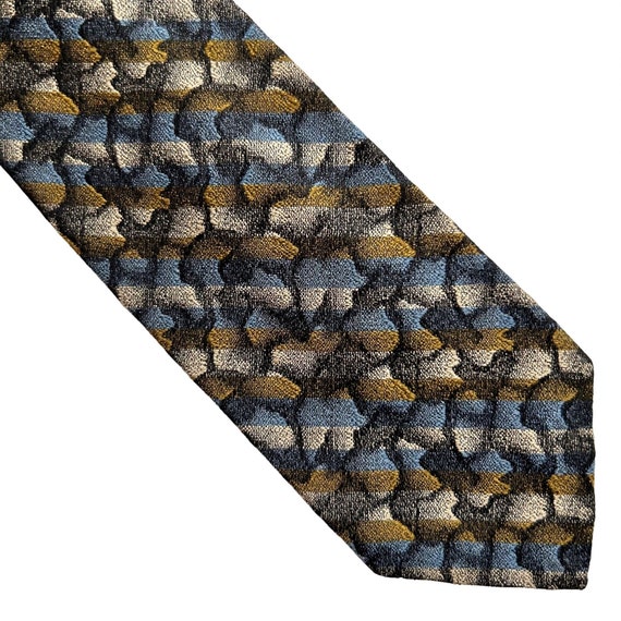 Vintage Christian Dior Tie Gray Textured Geometri… - image 1