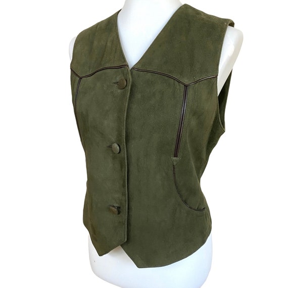 Vintage Nancy Heller Saks Fifth Avenue Vest Suede… - image 1