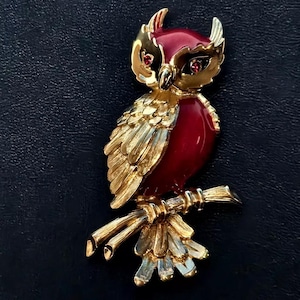 ヴィンテージ 1960 年代 Trifari ゴールドトーン フクロウ