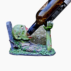 Zombie Wine Bottle Holder, Gothic Horror Fantasy Bar Gift. Wine Rack