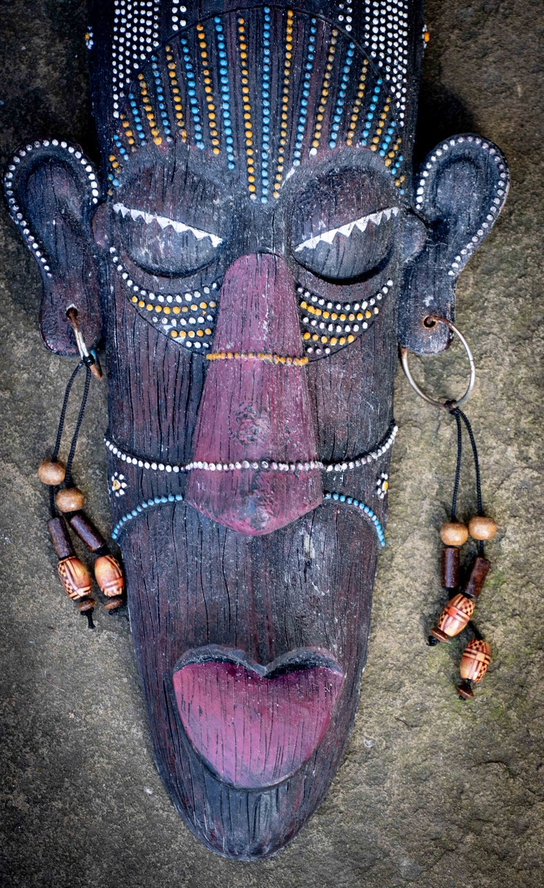Vintage African Mask Wall Hanging Etsy