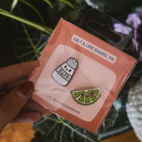 Tequila Shot Essentials Hard Enamel Pin | Salt & Lime Pin | Cocktail Hard Enamel Pin | Tequila Pin | Kawaii Enamel Pin | Hard Enamel Pin