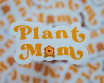 Plant Mom sticker | Die-Cut Sticker | Laptop sticker | Water bottle sticker | 70s flower Sticker | 70s vibes sticker