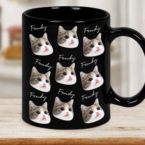 Personalized Cat Name Face Mug, Custom Picture Mug, Add Your Picture Mug, Gifts for Friends with Cats, Gift for Cat Owner Cat Lover Cat Mom