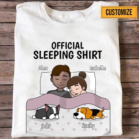 Official Dog Sleep Shirt Custom Dog Shirt Comfort Pet Vintage Shirt Dog Sleeping Shirt Dog Retro Tshirt Couples Shirts Dog Sleepshirt