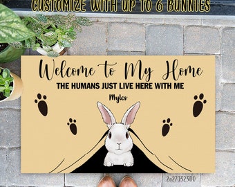 Welcome To The Rabbit House Doormat, Bunny Welcome Doormat, Personalized Decorative Mat, Jesus, Spring Decor,Funny Mat,Paillasson Personnali