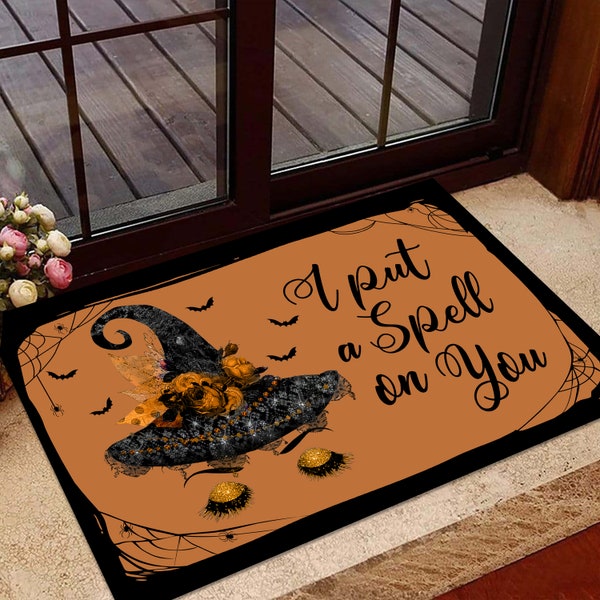 Hocus Pocus I Put A Spell On You Indoor Outdoor Doormat, Witch Lady Door Mat, Eyelash  Doormat, Fall Mat, Halloween Mat, Housewarming gift