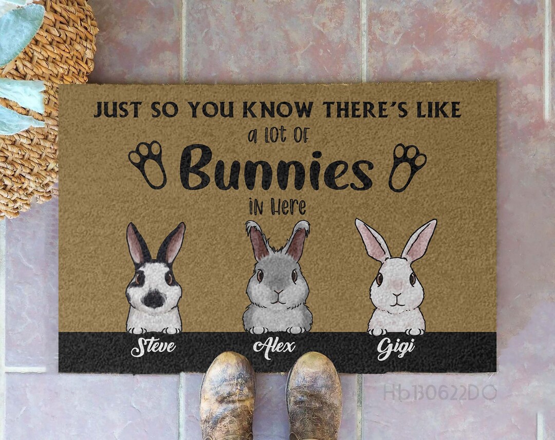 Rabbit Custom Doormat, Just so You Know There's Like A Lot of Bunnies