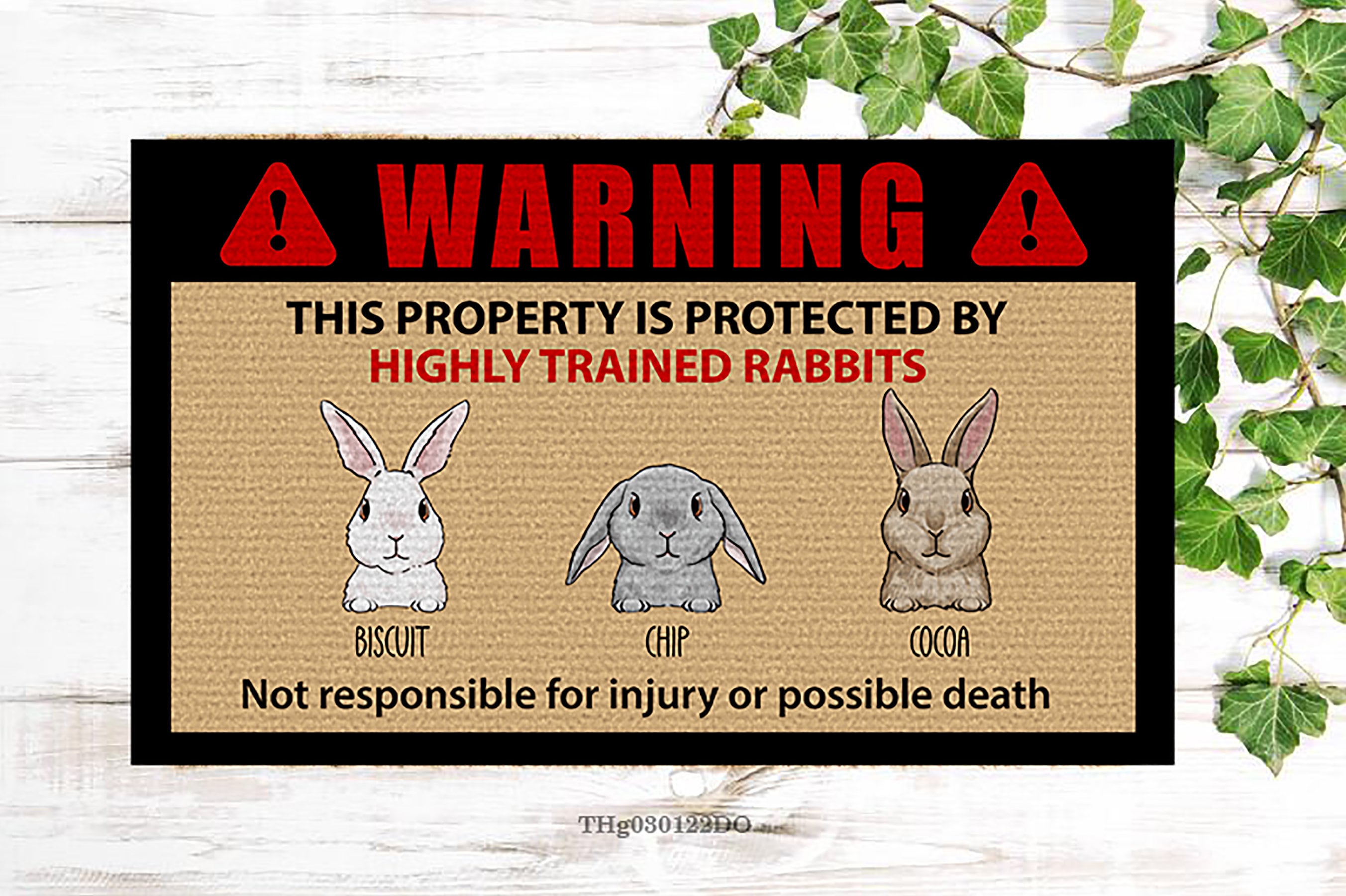 Rabbit lover gift 12 x 8 inch Aluminum Warning Sign Rabbit Warning Sign Rabbit Home Decor Rabbit cage accessories Rabbit Gift 