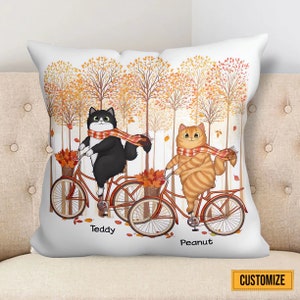 Adorable Cat Pillow, Personalized Cat Riding Pillow, Gift For Cat Lovers, Cat Cuddle Pillow, Cat Sofa Pillow, Cat Owners Gifts, Fall Gifts