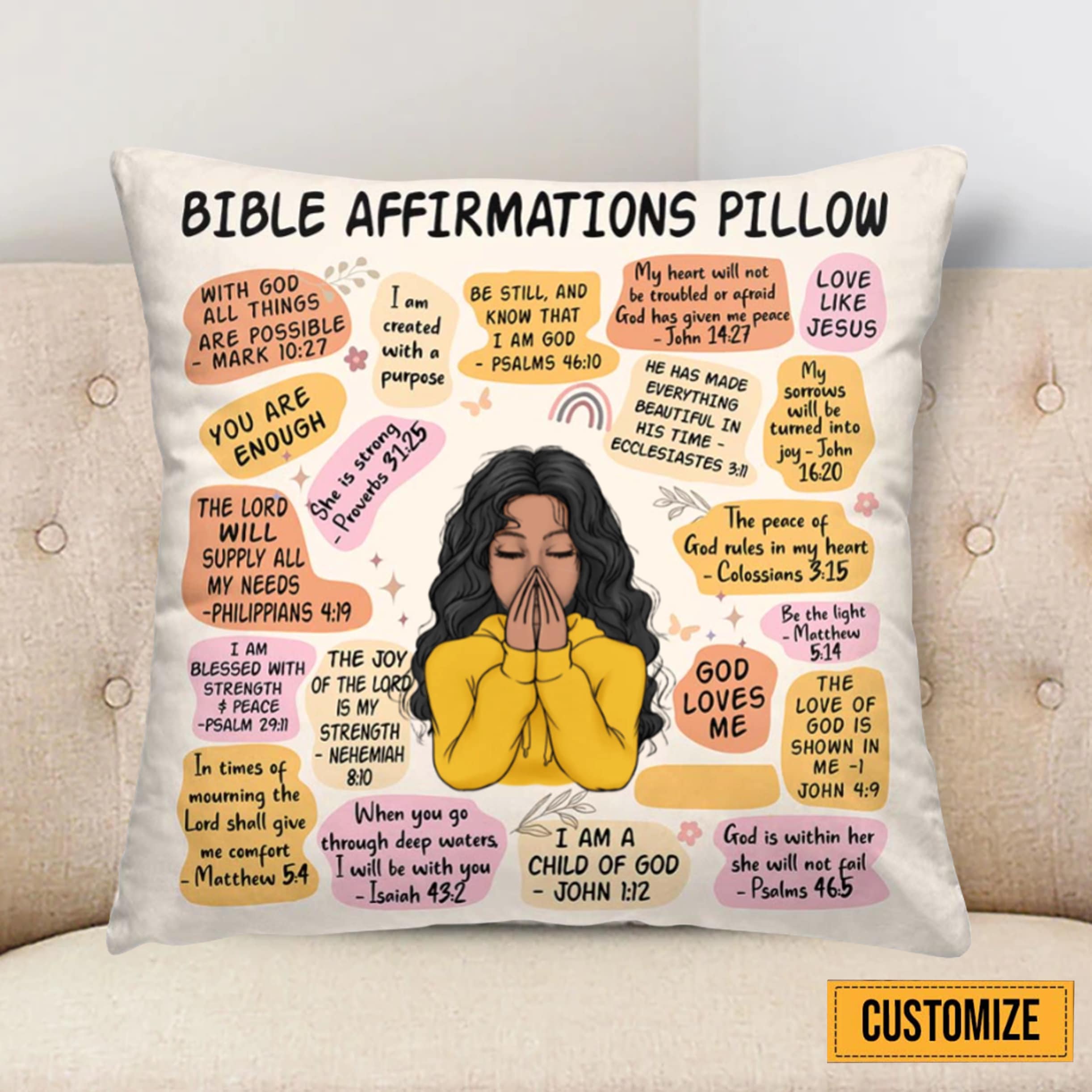 Cojín con cita bíblica México