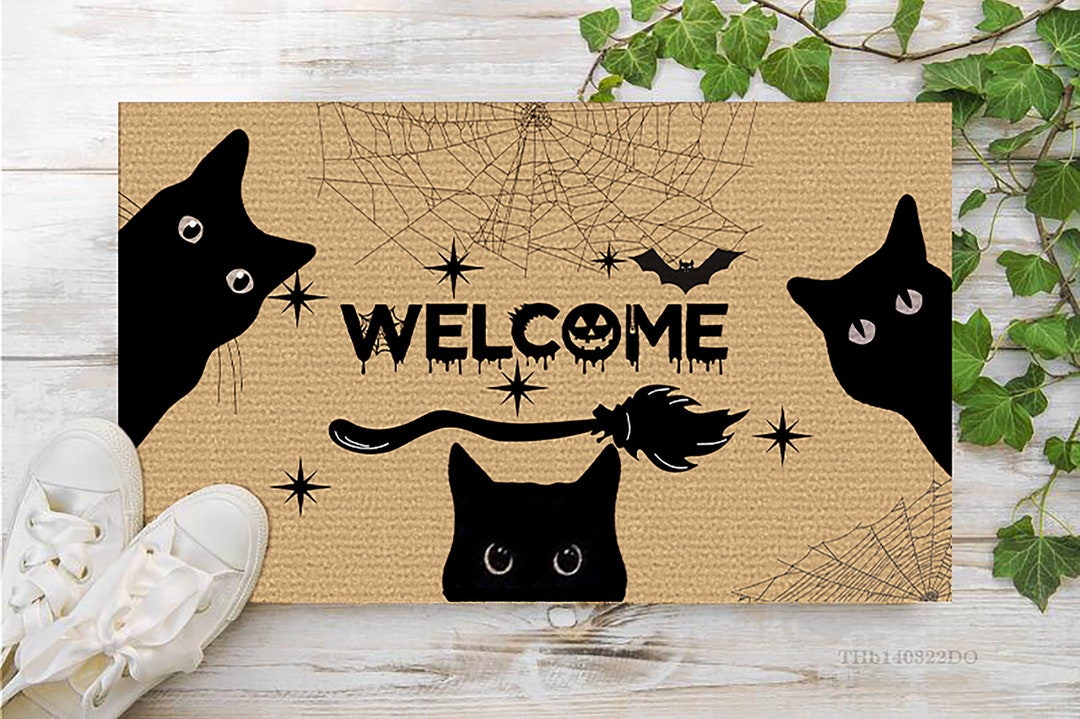 Bienvenida personalizada a la casa del gato Spanish - Funny Personalized Cat Decorative Mat (WT)