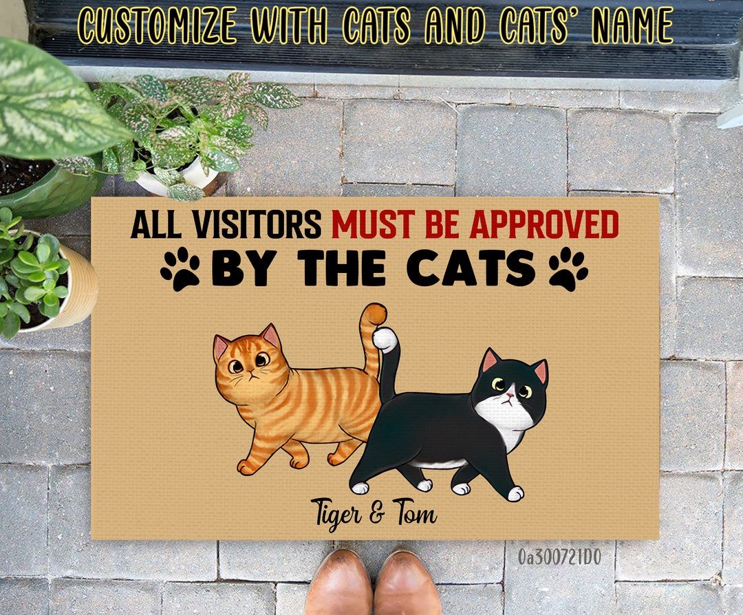Personalized All Guest Must Be Approved by the Cat Doormat, Funny Cat ...