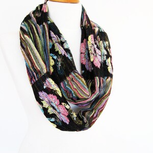Floral And Colorful Striped Pattern Regular Cotton Scarf, Women Scarf, Spring / Summer Fashion