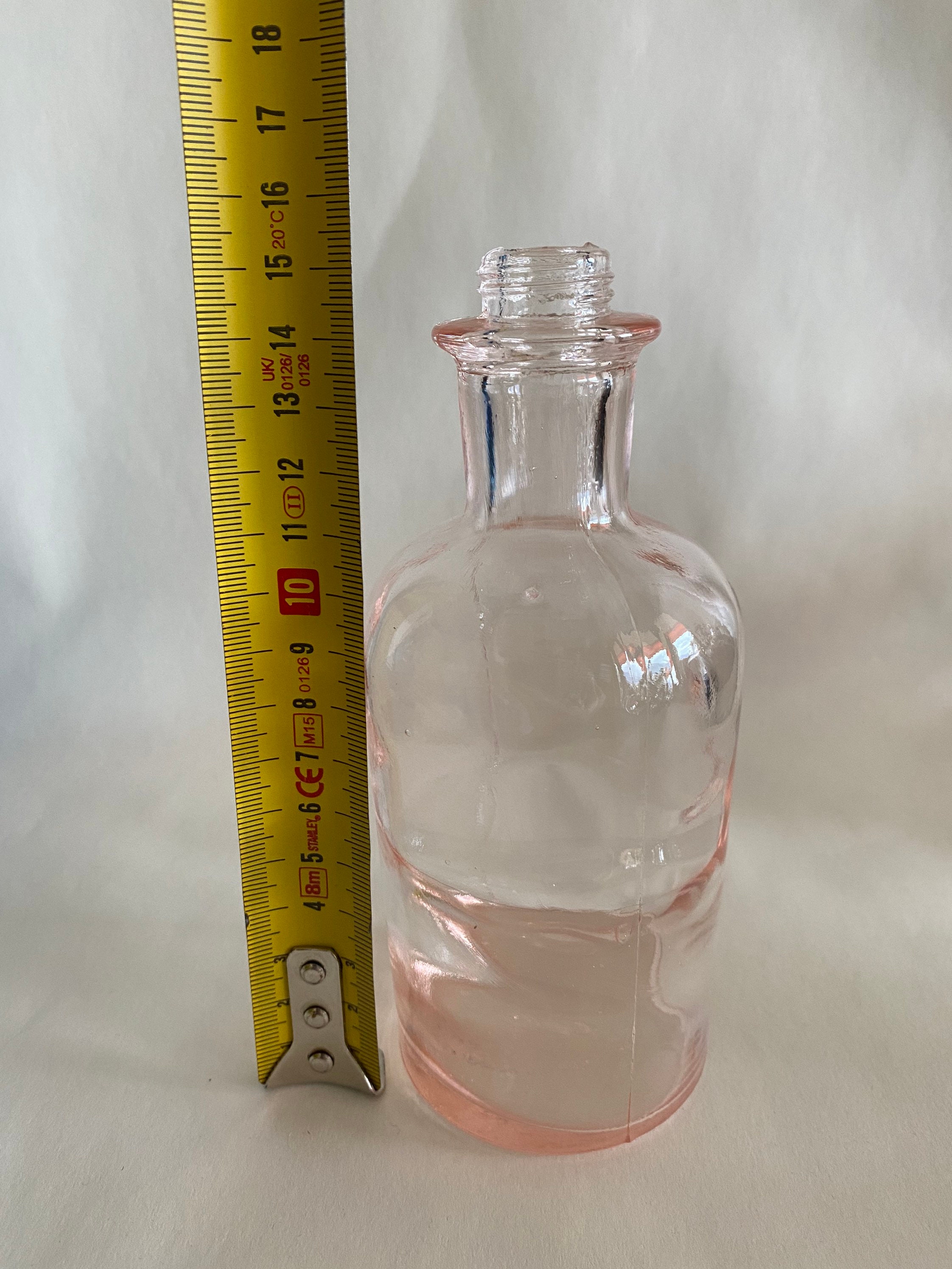 Vintage Pink Glass Bottle Pink Glass Bottle Pink Potion Etsy Australia