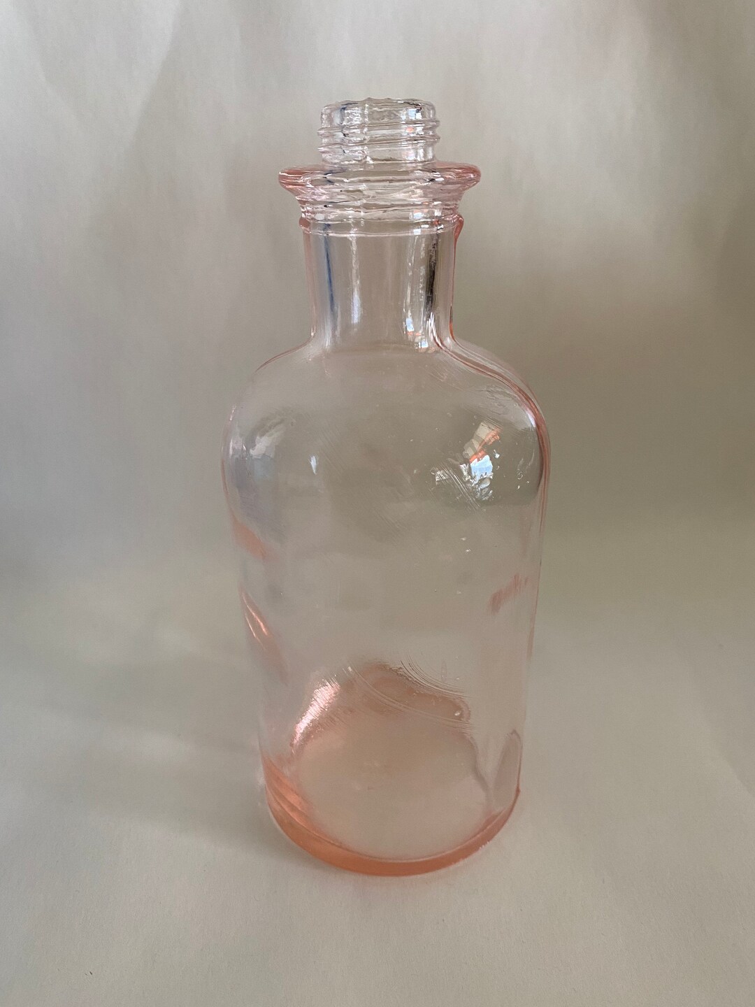 Vintage Pink Glass Bottle Pink Glass Bottle Pink Potion Etsy