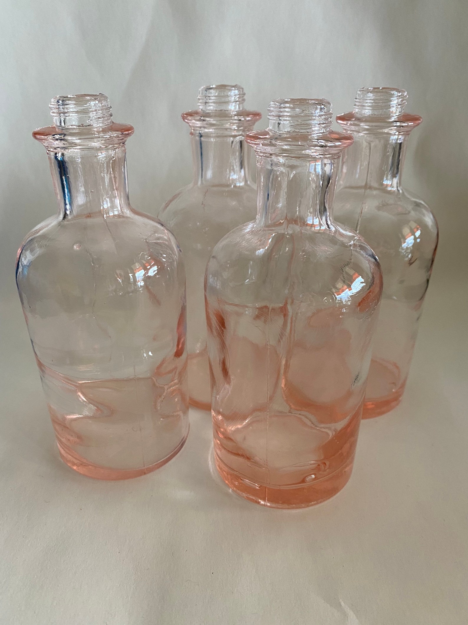 Vintage Pink Glass Bottle Pink Glass Bottle Pink Potion Etsy Australia