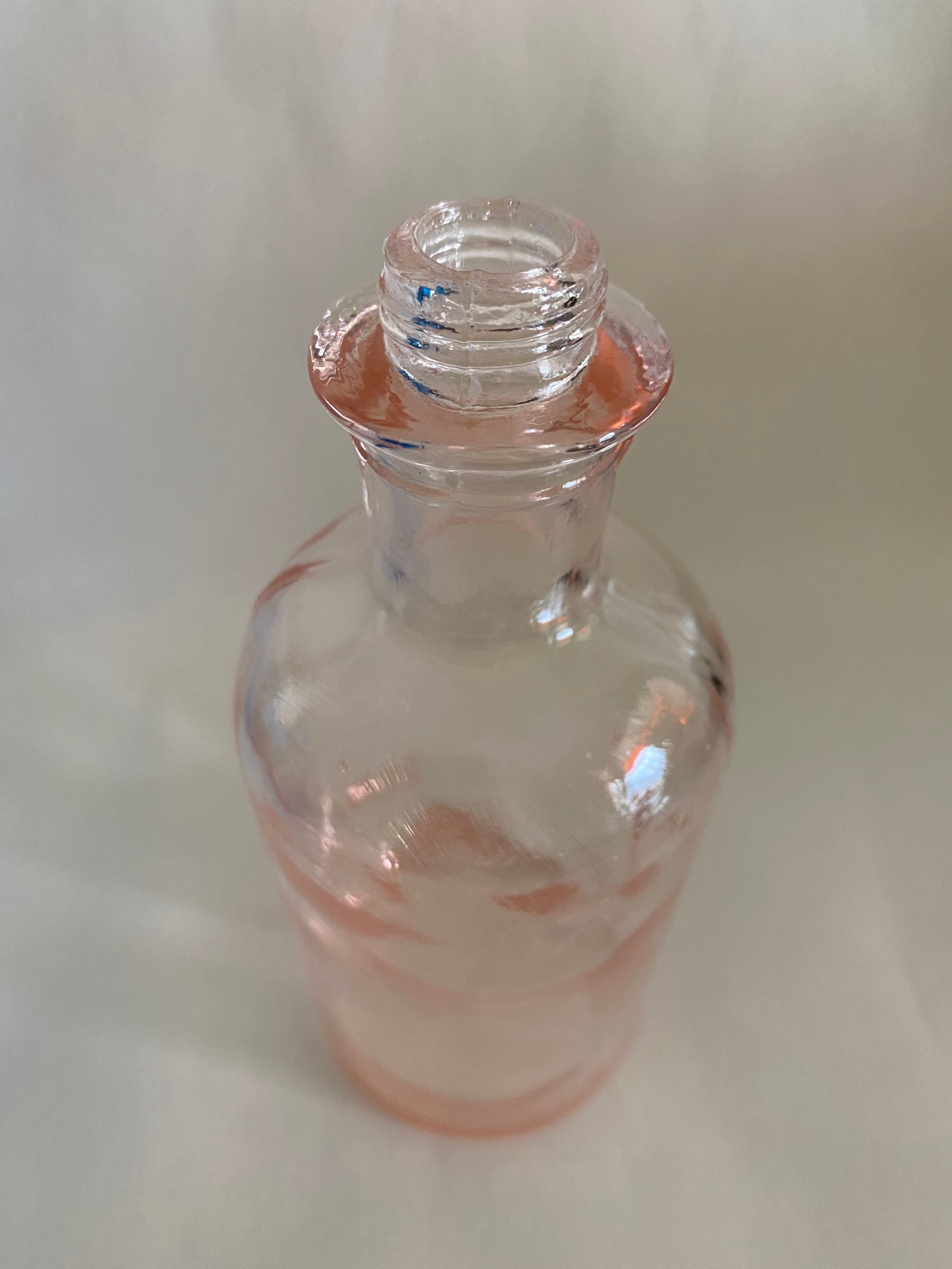 Vintage Pink Glass Bottle Pink Glass Bottle Pink Potion Etsy Australia