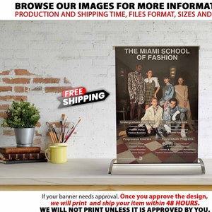 Banner da tavolo, banner retrattile personalizzato, roll up personalizzato, banner roll up, supporto per banner roll up, mini banner retrattile