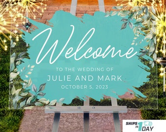 Custom Acrylic Sign, Bridal Shower Sign, Back Painted Acrylic, Brushed Sign, Wedding Welcome Sign, Sweet Ending sign, Take Treats sign